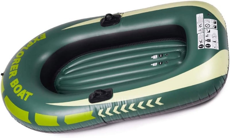 woobles Dingy Boats, Inflatable Boat Challenger Inflatable Boat Set Thickened Rowing Boats for Kids Green One Person, Inflatable Boat - Image 1